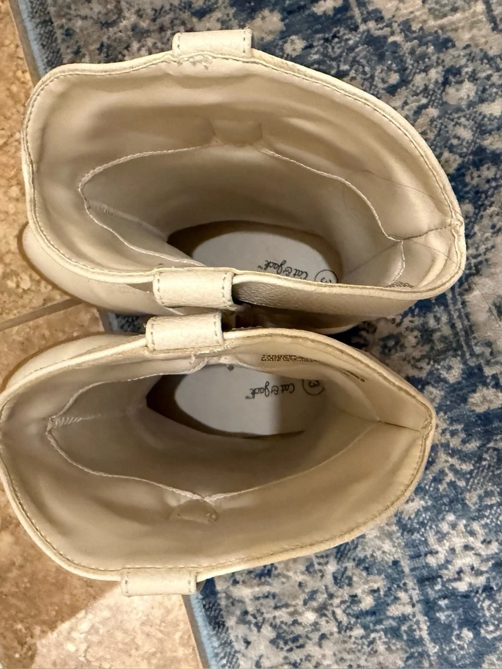 Cat & Jack Girls Cream Western Boots